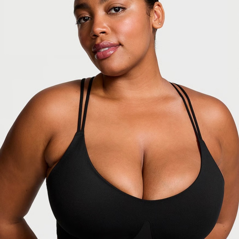 Victoria's Secret Black Double-Strap Plunge Bralette S-DD